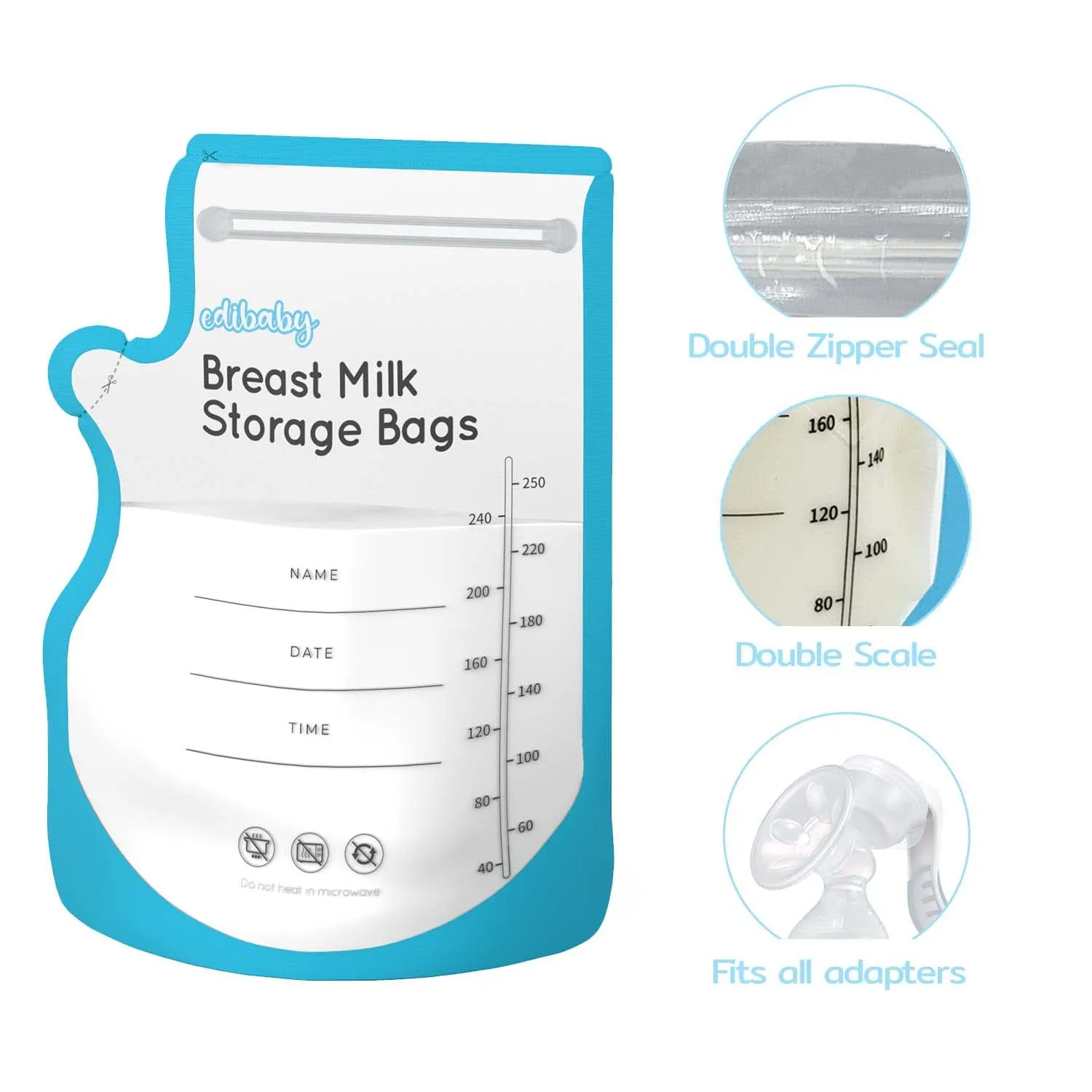 Breastmilk bag with mark